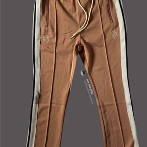 Darc Sport Tan Sweatpants with White and Black Stripes